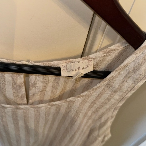 Hem & Thread Beige and White Striped Tank Top - Picture 3 of 5